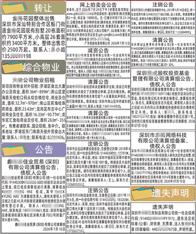 公告登报示例